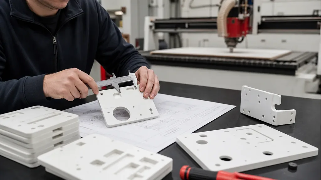 Engineer controleert CNC gefreesde maatwerkdelen in Best nabij Eindhoven.