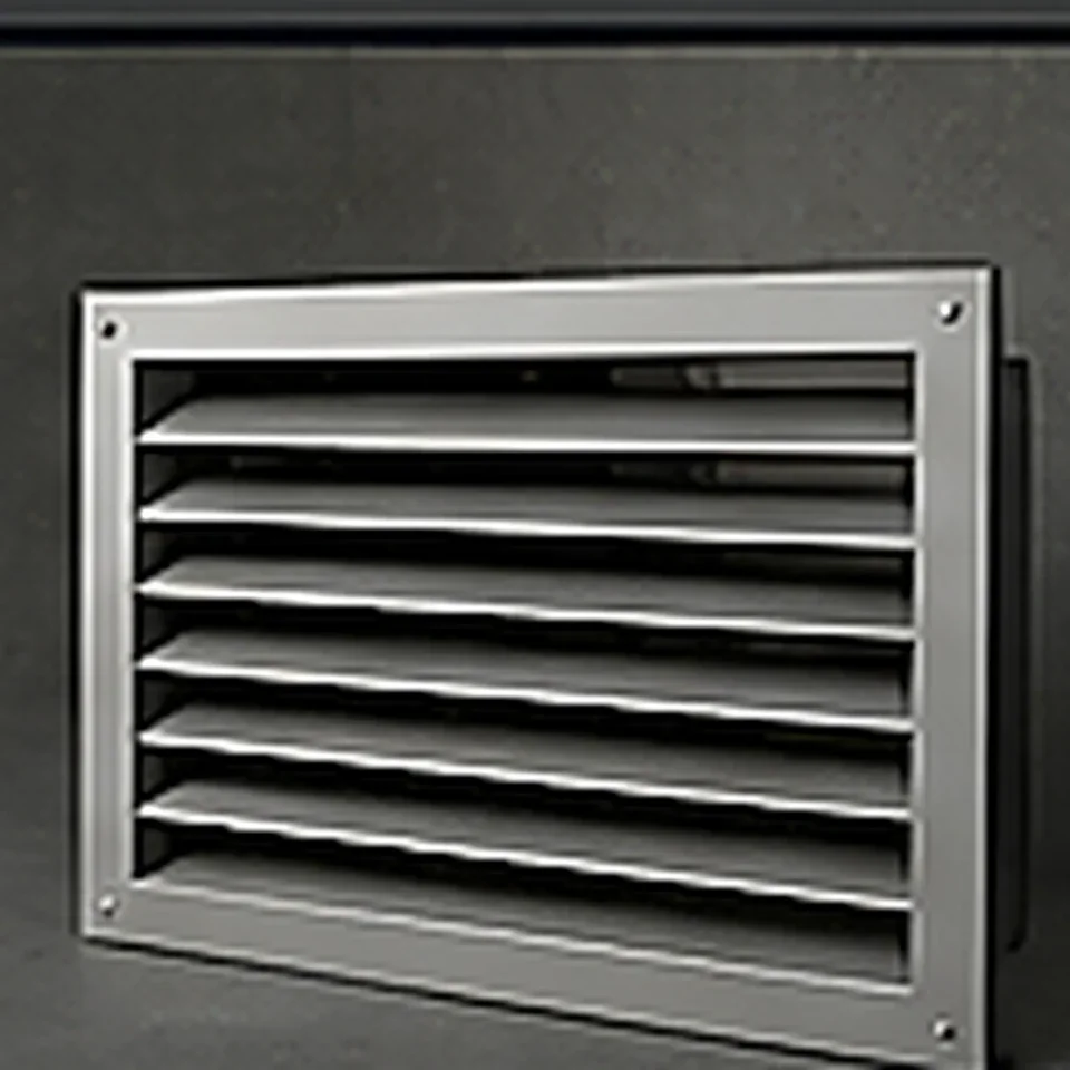 Voorbeeld van een maatwerk ventilatierooster in plaatmateriaal.